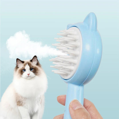 A Fantastic Rechargeable Self-Cleaning Pet Grooming Brush with Mist – For Cats & Dogs