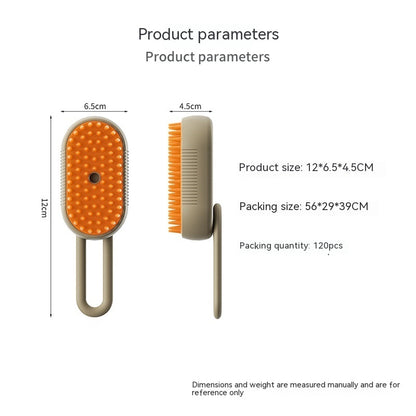 3-in-1 Electric Pet Grooming Brush – Steam Massage & Hair Removal for Cats & Dogs
