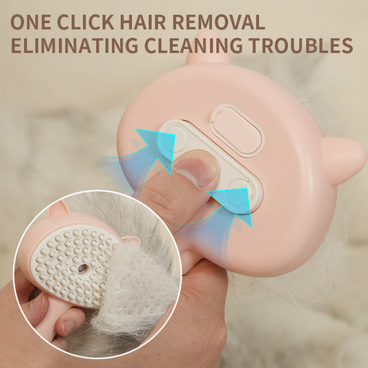 A Fantastic Rechargeable Self-Cleaning Pet Grooming Brush with Mist – For Cats & Dogs