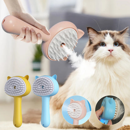 A Fantastic Rechargeable Self-Cleaning Pet Grooming Brush with Mist – For Cats & Dogs
