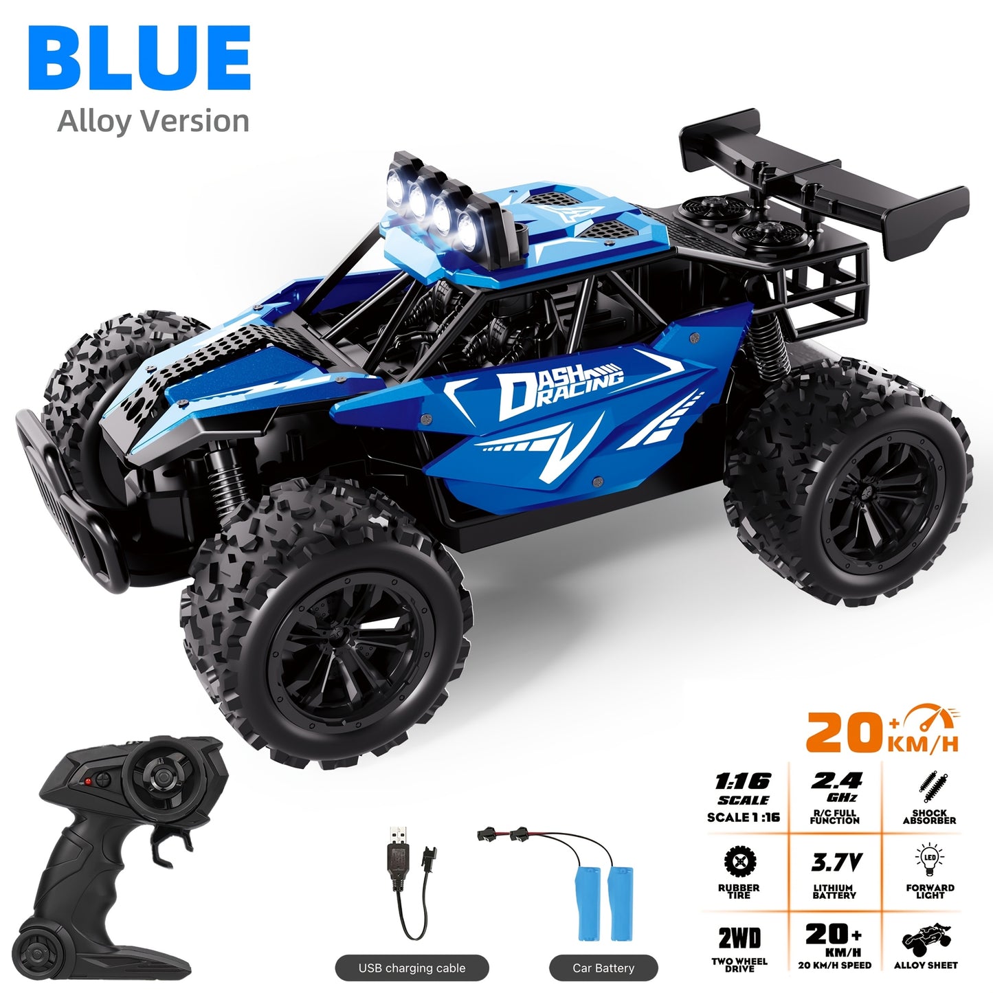 K.K 1:16 RC Car – 2.4G Remote Control, Kids Gift for Christmas & Holidays